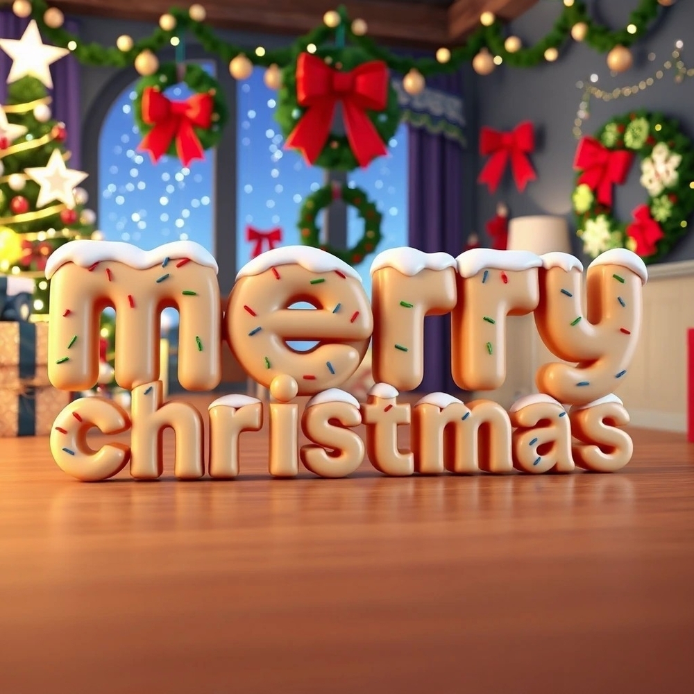 Merry Christmas In A Frame 8x10 A.I. Art Print - Picture 2 of 3
